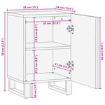vidaXL Armoire de salle de bain 38x34x58 cm bois massif de manguier
