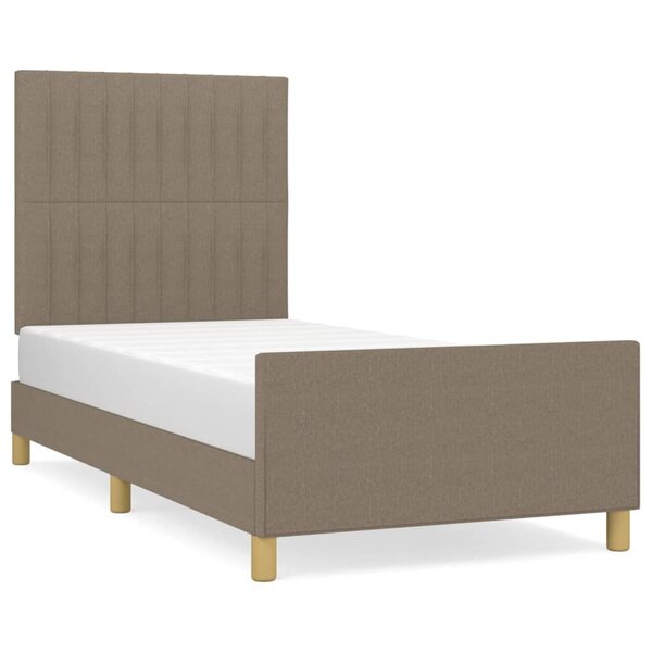 vidaXL Cadre de lit avec tête de lit Taupe 100x200 cm Tissu