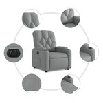 vidaXL Fauteuil inclinable électrique gris clair tissu