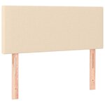 vidaXL Sommier à lattes de lit matelas et LED crème 120x190 cm tissu