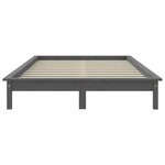 vidaXL Cadre de lit Gris 200x200 cm Bois de pin massif