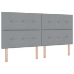 Tête de lit vidaXL Bouton capitonné Gris clair 200 cm Tissu