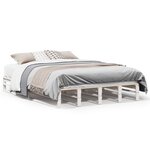 vidaXL Cadre de lit sans matelas blanc 120x190 cm bois de pin massif