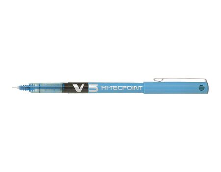 Stylo roller Hi-Tecpoint V5 Encre liquide Pte Fine Turquoise PILOT