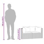 vidaXL Canapés d'angle de jardin et coussins 2 Pièces gris résine tressée