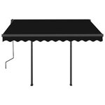 vidaXL Auvent rétractable automatique et poteaux 3x2 5 m Anthracite