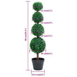 vidaXL Plante de buis artificiel avec pot Forme de boule Vert 90 cm