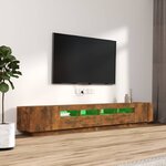 vidaXL Ensemble de meubles TV avec lumières LED 3 Pièces Chêne fumé