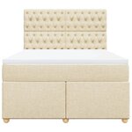 vidaXL Sommier à lattes de lit avec matelas Crème 140x200 cm Tissu
