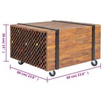 vidaXL Table d'appoint en teck 60 x 60 x 38 cm