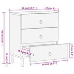 vidaXL Table de chevet 50x33x60 cm bois de manguier massif