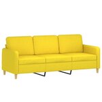 vidaXL Canapé à 3 places Jaune clair 180 cm Tissu