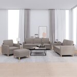 vidaXL Ensemble de canapés 4 Pièces avec coussins Taupe Tissu