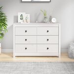 vidaXL Armoire latérale Blanc 100x40x72 cm Bois de pin massif
