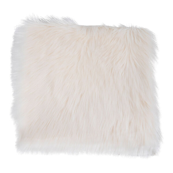 Coussin de siège en peau d'agneau artificielle ivoire 40 x 40 cm
