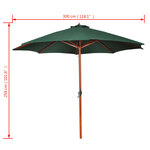 vidaXL Parasol Vert 258 cm