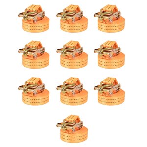 vidaXL Sangle d’arrimage à cliquet 10 Pièces 1 tonne 6 m x 38 mm Orange
