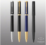 Stylo roller PARKER INGENUITY  Noir  Finition dorée  recharge encre noire pointe fine  coffret cadeau