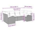 vidaXL Ensemble de Canapé de Jardin de 6 Pièces avec Coussins Gris Poly Rattan