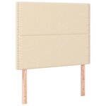 vidaXL Sommier à lattes de lit avec matelas Crème 120x200 cm Tissu