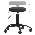 Chaise fauteuil siège pivotante de bureau informatique étude velours noir 02_0024167