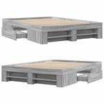 vidaXL Cadre de lit sonoma gris 120x200 cm bois d'ingénierie