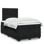vidaXL Sommier à lattes de lit avec matelas noir 120x190 cm velours
