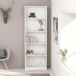 vidaXL Bibliothèque à 5 niveaux Blanc 60x24x175 cm Bois d’ingénierie
