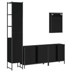 vidaXL Ensemble de meubles salle de bain 4 Pièces noir bois d'ingénierie