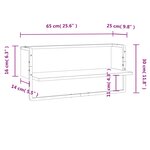 vidaXL Étagère murale avec barre sonoma gris 65x25x30 cm