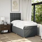 vidaXL Sommier à lattes de lit avec matelas Gris foncé 80x200 cm Tissu