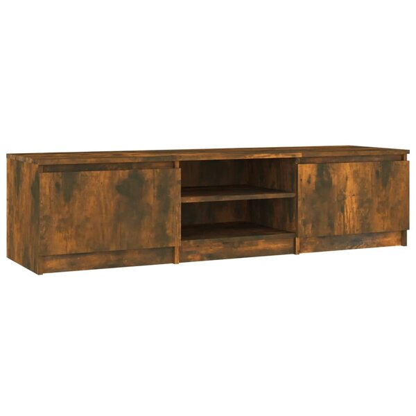vidaXL Meuble TV Chêne fumé 140x40x35 5 cm Bois d'ingénierie