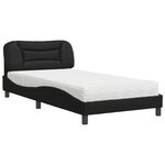 vidaXL Lit avec matelas noir 100x200 cm similicuir