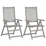 vidaXL Chaises inclinables de jardin lot de 2 et coussins bois acacia