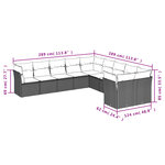 vidaXL Salon de jardin avec coussins 10 Pièces beige résine tressée