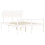 vidaXL Lit pour personne âgée et tête de lit 140x200 cm bois massif