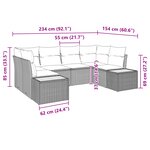 vidaXL Ensemble de canapés de jardin 6 pièces avec coussins noir poly rattan acacia