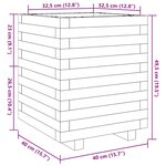 vidaXL Jardinière cire marron 40x40x49 5 cm bois de pin massif