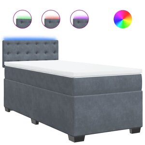 vidaXL Sommier à lattes de lit et matelas Gris foncé 80x200 cm Velours