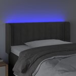 vidaXL Tête de lit à LED Gris foncé 83x16x78/88 cm Velours