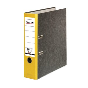 Classeur À Levier Papier Marbré A4 Recycling - Gris-dos Jaune - X 20 - Falken
