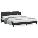 vidaXL Lit avec matelas noir 180x200 cm similicuir
