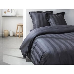 Parure de lit - 240 x 260 cm - 100  Satin de coton - Fusain