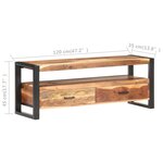 vidaXL Meuble TV 120x35x45 cm Bois massif avec finition miel