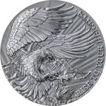 Eagle and raven 2 oz silver monnaie 10 cedis ghana 2023
