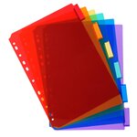 Intercalaires Pp Transparent Couleurs Avec Porte Étiquette A4 6 Positions - Couleurs Assorties - X 10 - Exacompta