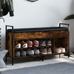 vidaXL Banc à chaussures chêne fumé 105 5x32x57 5 cm bois d'ingénierie