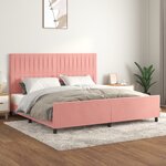 vidaXL Cadre de lit avec tête de lit Rose 200x200 cm Velours