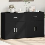 vidaXL Buffets 2 Pièces noir 60x31x70 cm bois d'ingénierie
