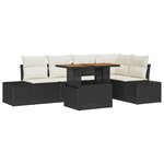 vidaXL Ensemble de sofa de jardin 6 pièces avec coussins Noir Poly rotin